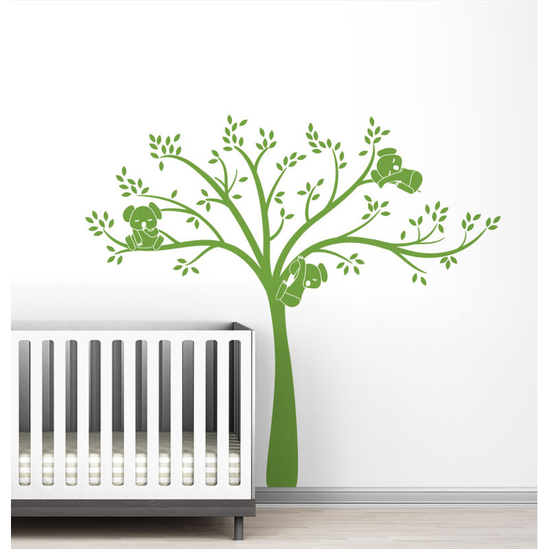 Décalcomanie murale monochrome modern Koala Cuteness, Vert lime