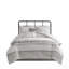 Ensemble d'édredon 6 pièces surdimensionné en jacquard de coton blanc / gris très grand californien-127670872