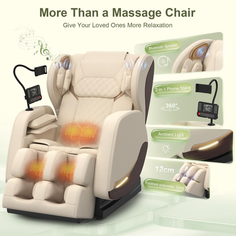 Fauteuil inclinable de massage Zero Gravity, Beige