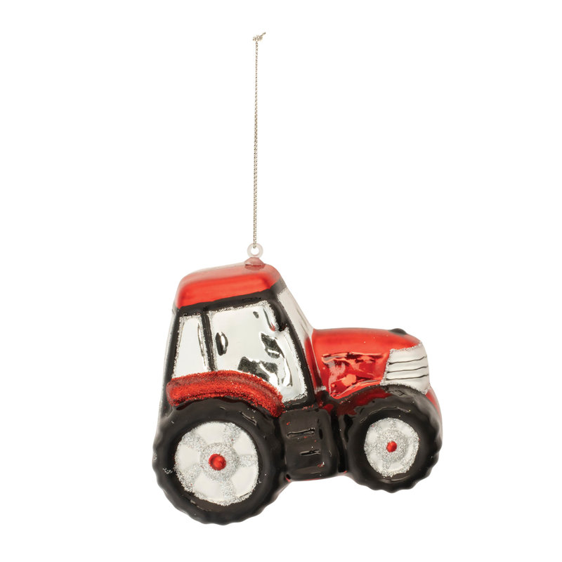 Ornement de tracteur en verre scintillant