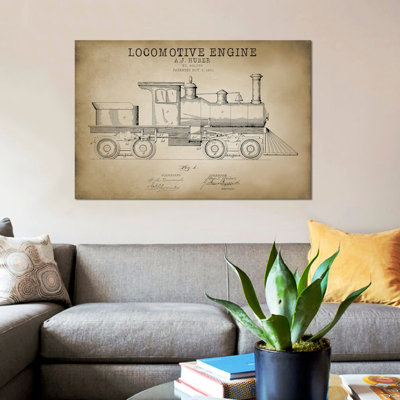 «Locomotive Engine, 1891» par Brevet Print Store - impression sur toile