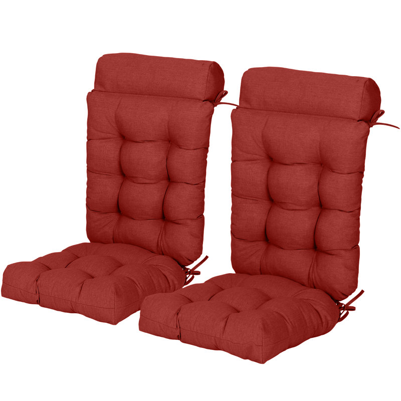Outdoor High Back Chair Cushion Set, Red