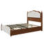 Structure de lit double avec tête de lit capitonnée 51,2 po, lit plateforme en bois massif avec 2 tiroirs et colonne romaine, support à lattes de bois, aucun sommier requis-960577256-960577259