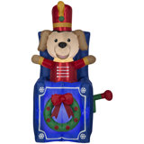 Animated Christmas Inflatable Toy Soldier Dog in Pop-Up Box