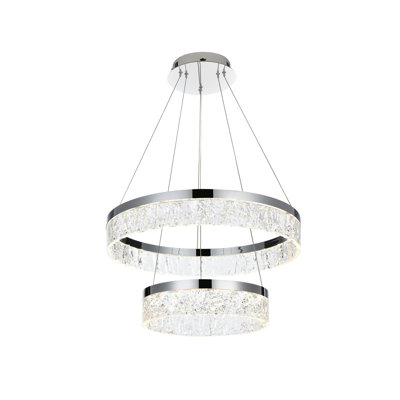 Yigit 2 - Light Acrylic and Iron Dimmable LED Tiered Chandelier