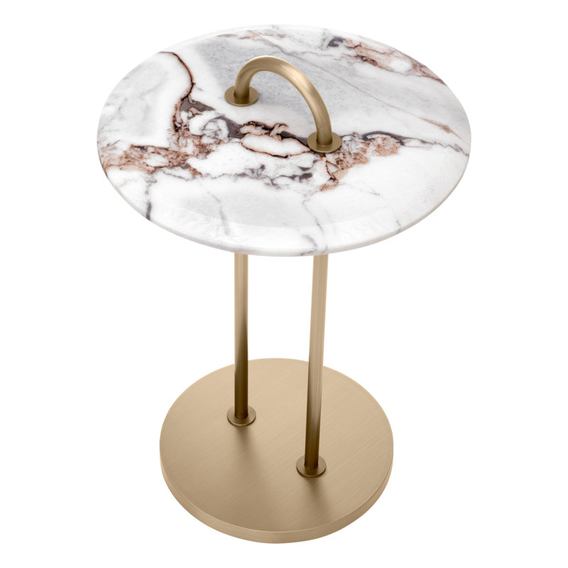 Zappa Marble End Table, White