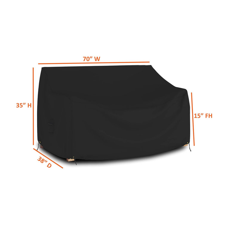 High Density Multipurpose Waterproof Loveseat Bench Cover, Couch Lounge Furniture Cover, 35" H x 70" W x 38" D
