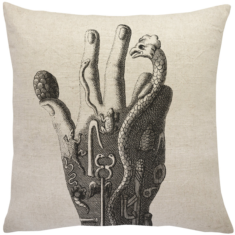 Cotton Blend Reversible Throw Pillow
