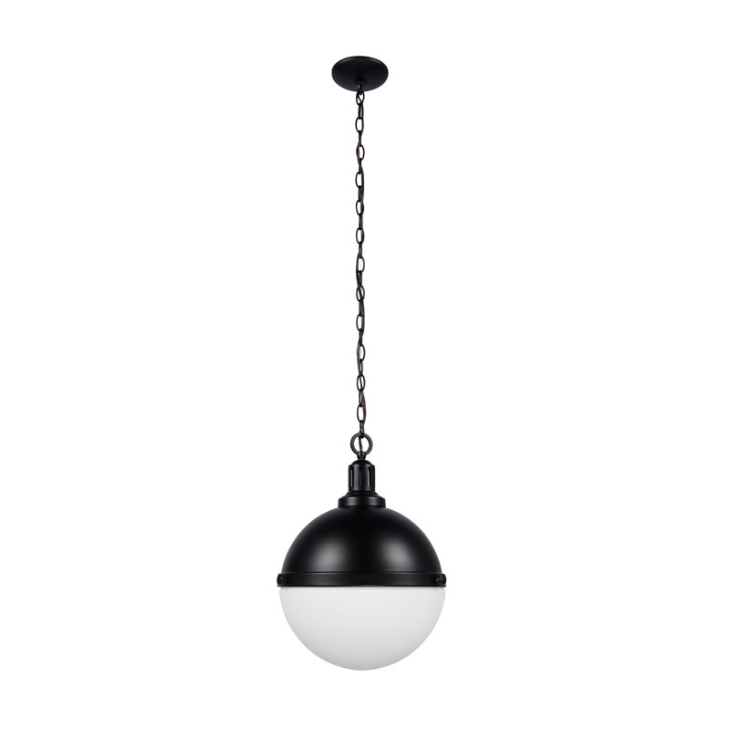 Luminaire suspendu simple Globe, Noir mat