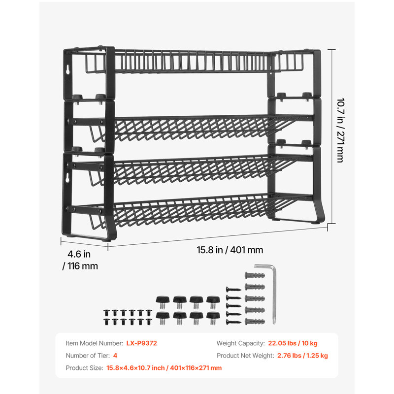 Ensemble de rangement pour épices, H 10,70 po x l 15,80 po x P 4,60 po