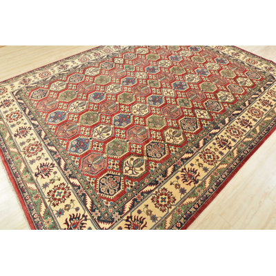One-of-a-Kind Rectangle 8'11" X 12'2" New Age Wool Area Rug in Red/Brown