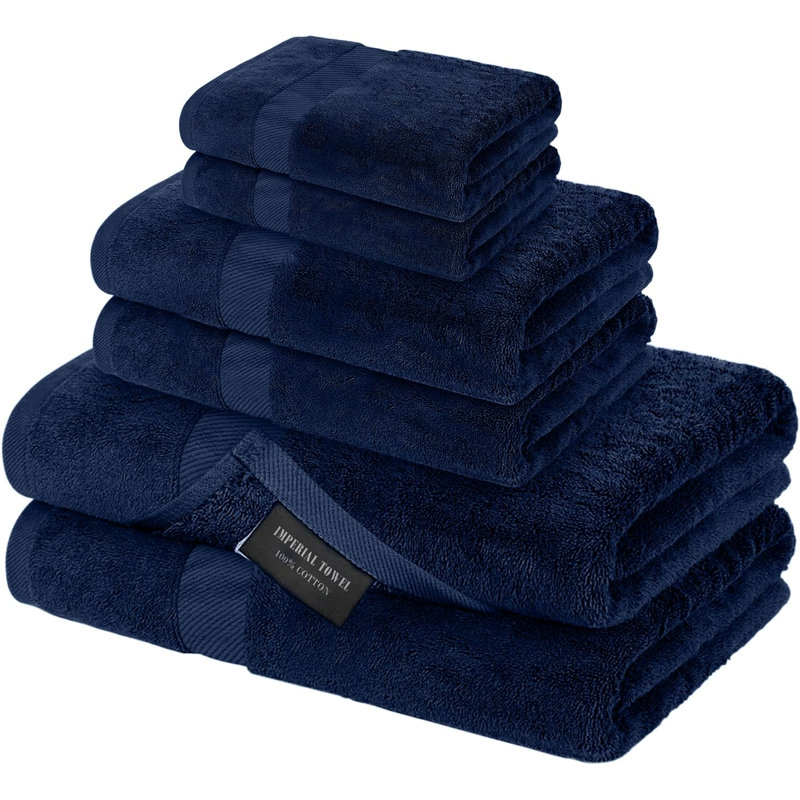 Ensemble de 6 caisses de chambre d'amis en coton, Bleu