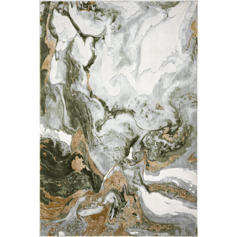 Abani Rugs Argueta REG140C Abstract Grey Green Area Rug, Rectangle 5 pi 3 po x 7 pi 6 po