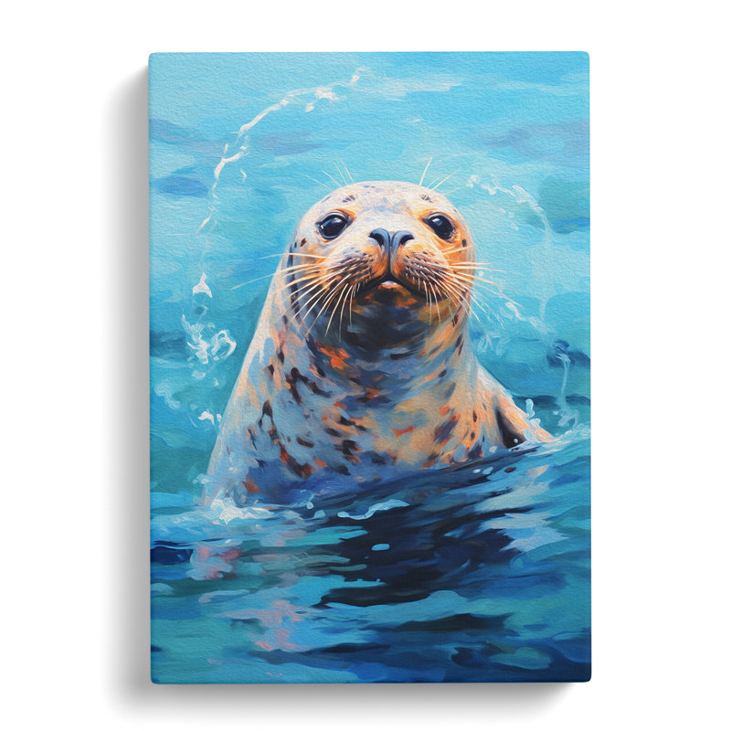 Seal Impressionism Art - Wrapped Canvas, 76cm H x 50cm W x 3cm D