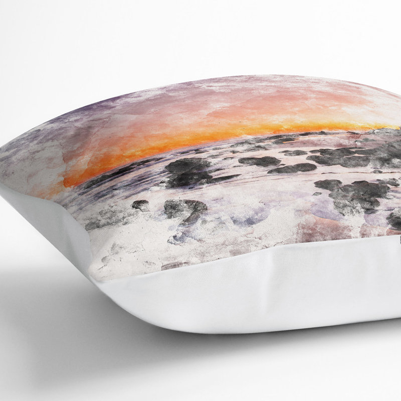 Abstract Square Cushion, White, 40cm H x 40cm W x 15cm D