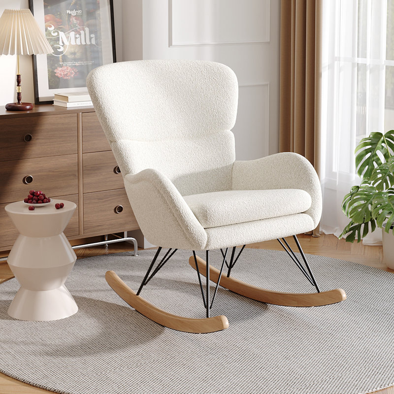Django Metal Rocking Chair, Off White