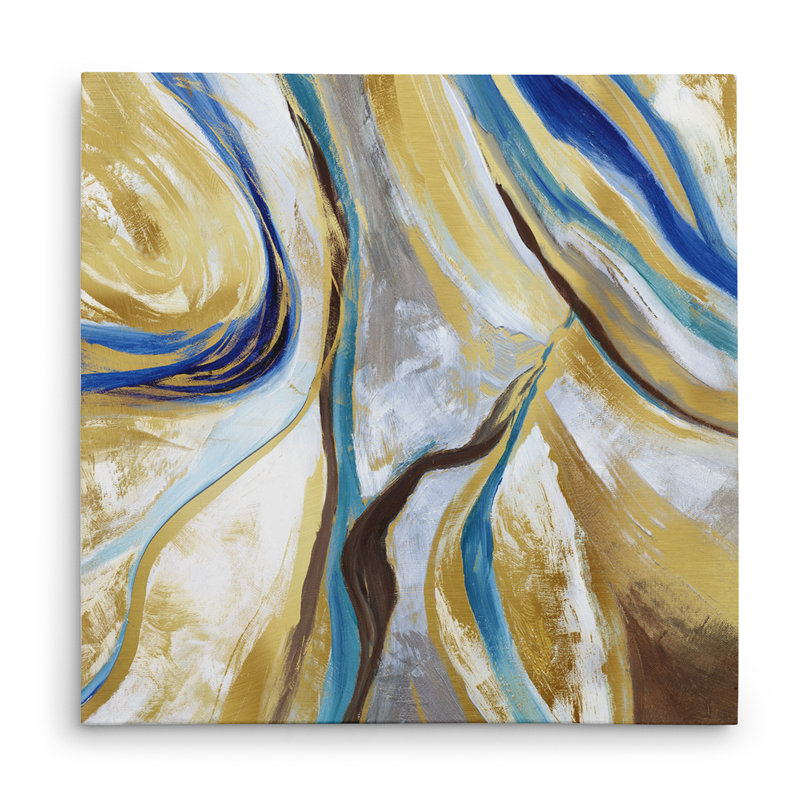 « agate & gold ii », reproduction de peinture à l’acrylique sur toile, H 24 po x l 24 po x P 1,5 po