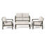 Avanna 4-Piece Brown Aluminum Patio Conversation Set With Light Grey Cushions And Coffee Table-122881465