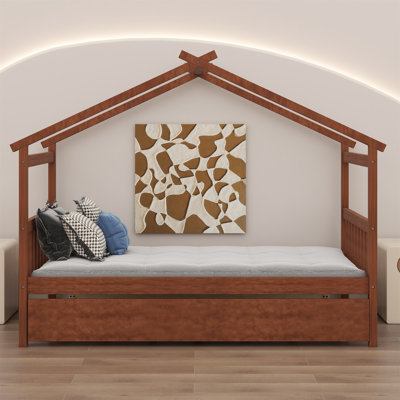 Lit en bois avec lit gigogne simple