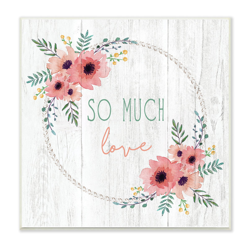 So Much Love - Textual Art, Wall Plaque, 12" H x 12" W