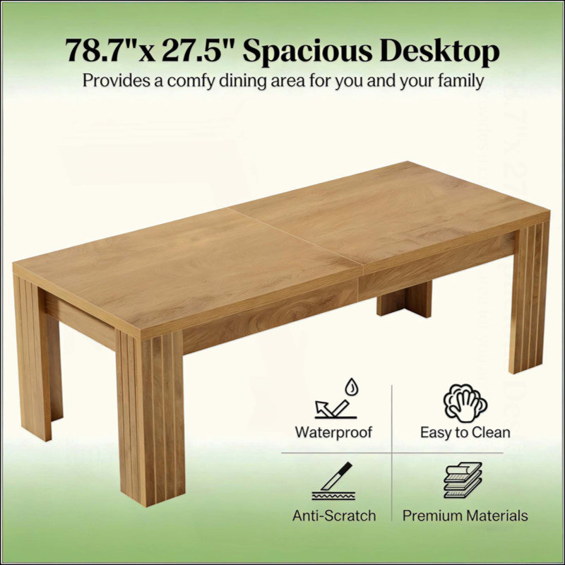 Table de salle à manger généreuse, table de cuisine, bureau à domicile (table seulement)