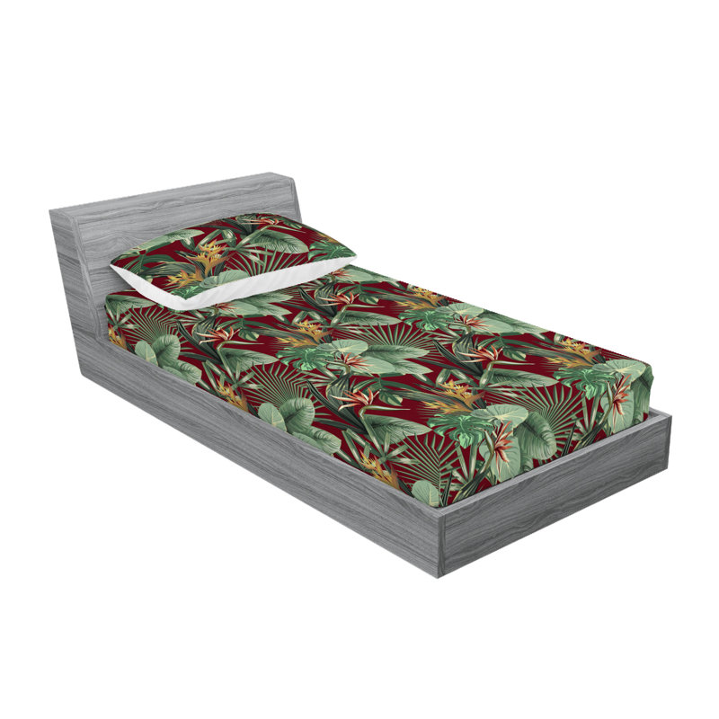 Drap-housse et taies décoratives 3 pièces Ambesonne, Ensemble de draps pour lit simple avec 1 taie d'or