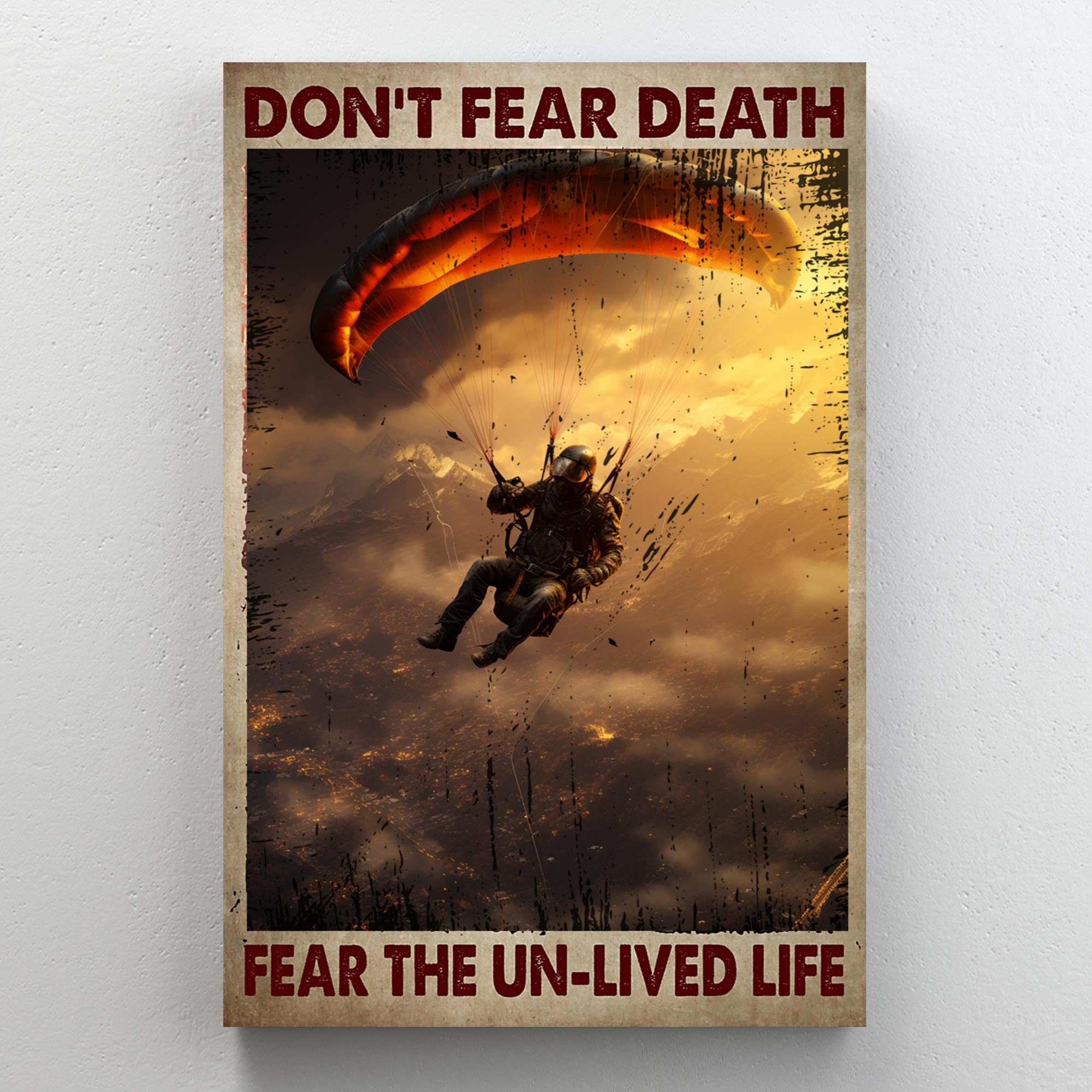 Skydiving Dont Fear Death - 1 Piece Rectangle Grap Skydiving Dont Fear  Death On Canvas Print