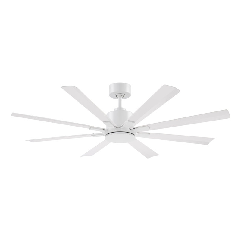 Size Matters 8-Blade Smart Ceiling Fan, Matte White, Yes, 56"