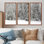 «Foggy Winter Forest Panorama», ensemble de 3 toiles encadrées