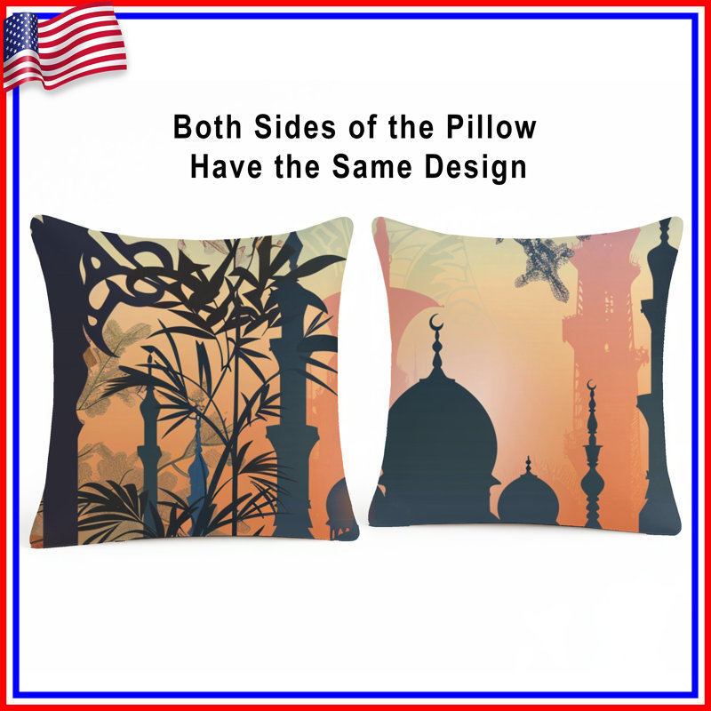 Coussin Mosque, coussins double face Architecture, 14 X 14 pouces