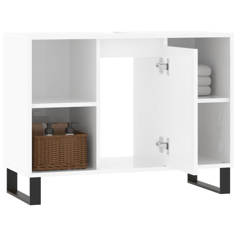 Adriene Freestanding Bathroom Cabinet, High Gloss White