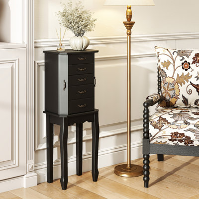Jewelry Wood Cabinet Armoire Storage Box Chest St& Organizer Christmas Gift