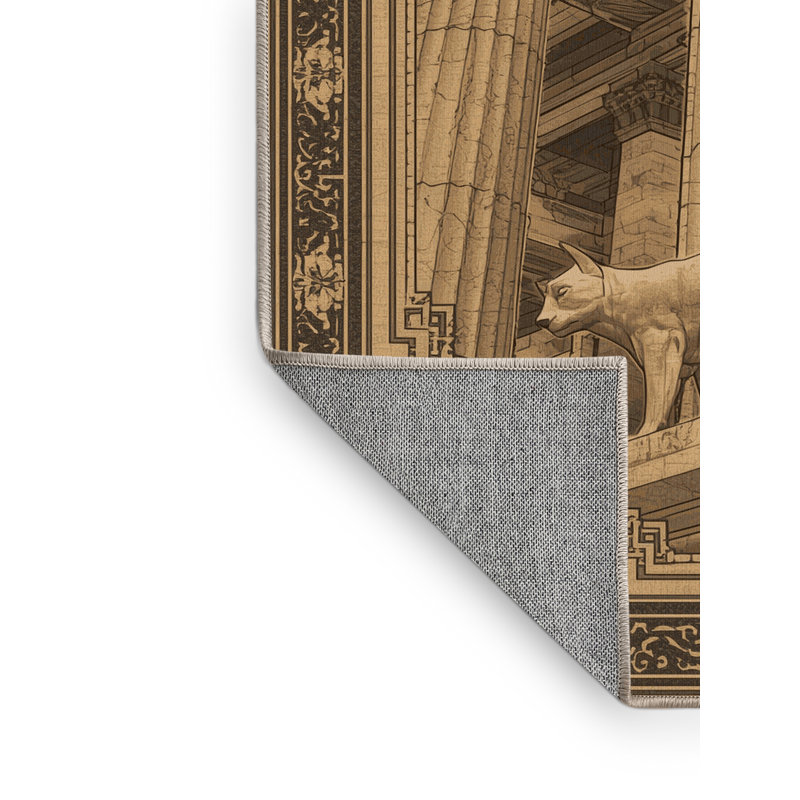 Machine Washable Pelico Persepolis Ruins Iran Classic Oriental Rug in Brown – Beige Binding, 3x5