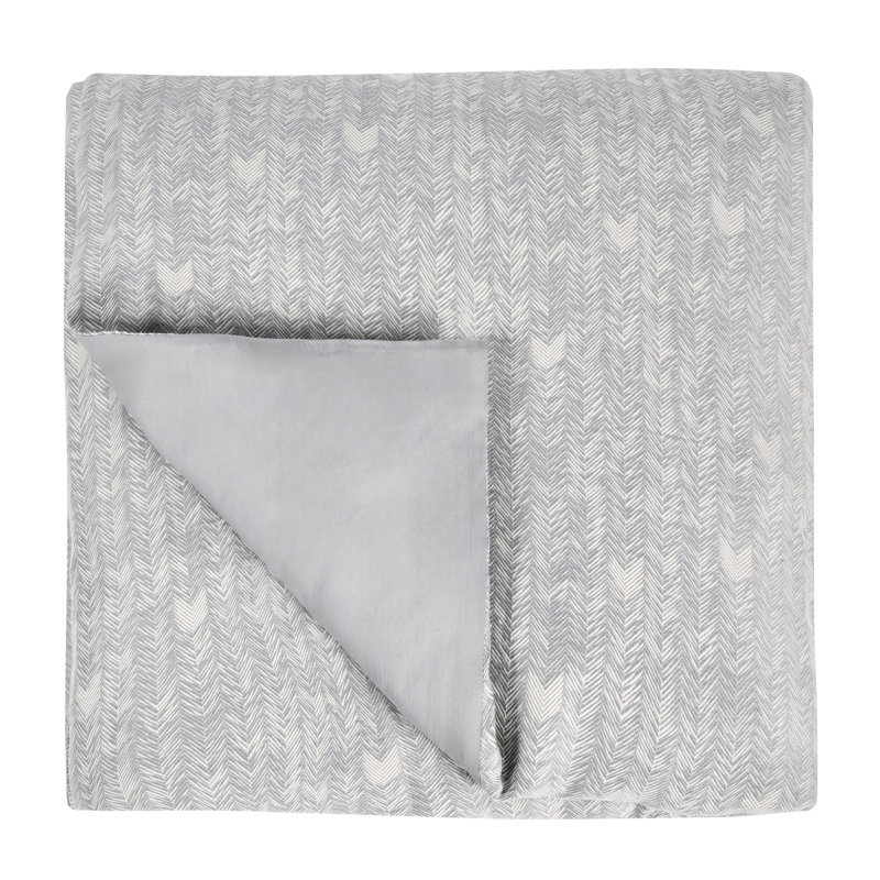 Gray Chevron Queen Cotton Duvet Cover