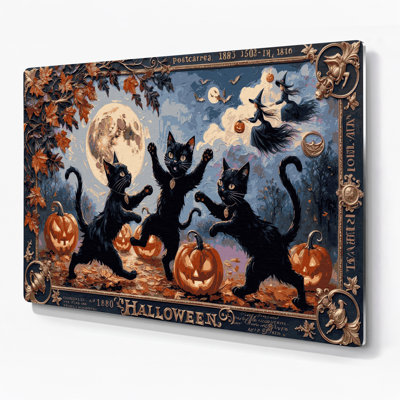 Halloween, cartes postales d'Halloween rétro en métal gris