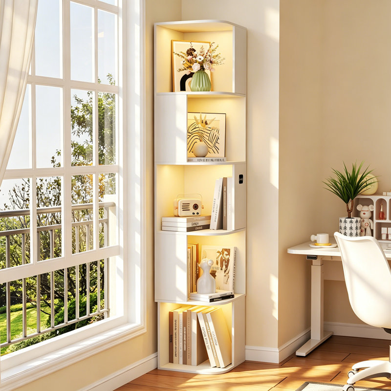 164.7cm H x 35cm W Corner Bookcase