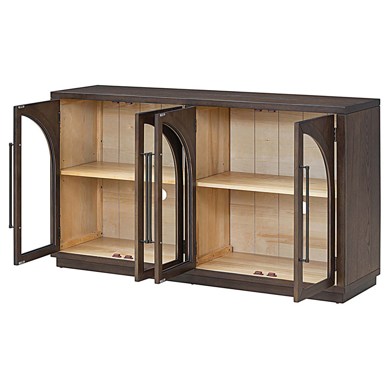 Sideboard,Buffet table,Dining cabinet,Office credenza with arched doors, Espresso