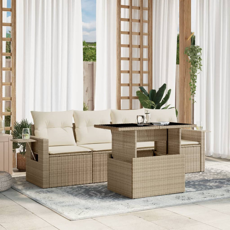 Ensemble de canapé de jardin modulaire en rotin PE Vidaxl