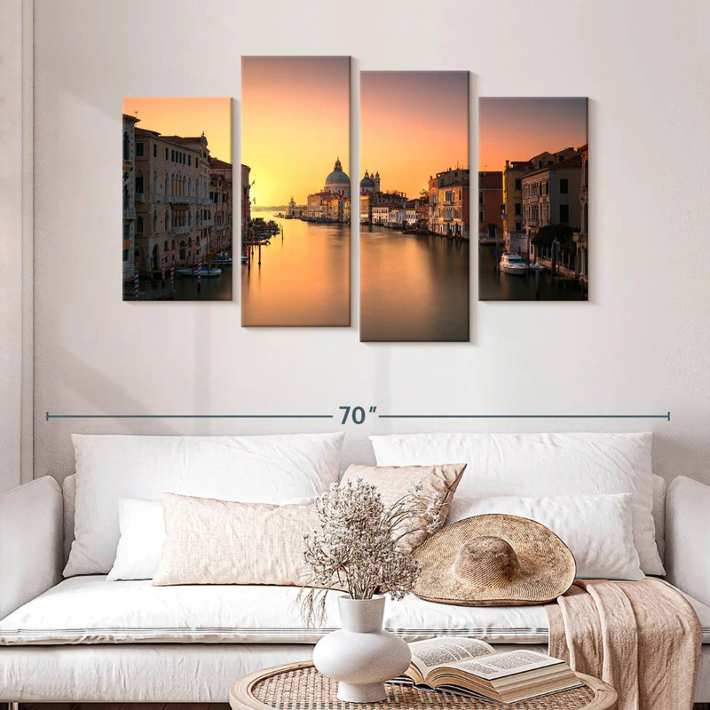 Lilie Grand Canal au coucher du soleil, H 32 po x l 52 po