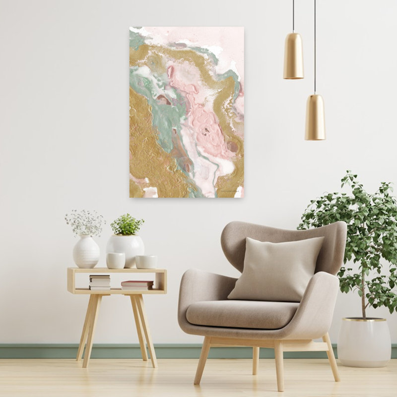 Art contemporain abstrait doux délavé, H 36 po x l 24 po