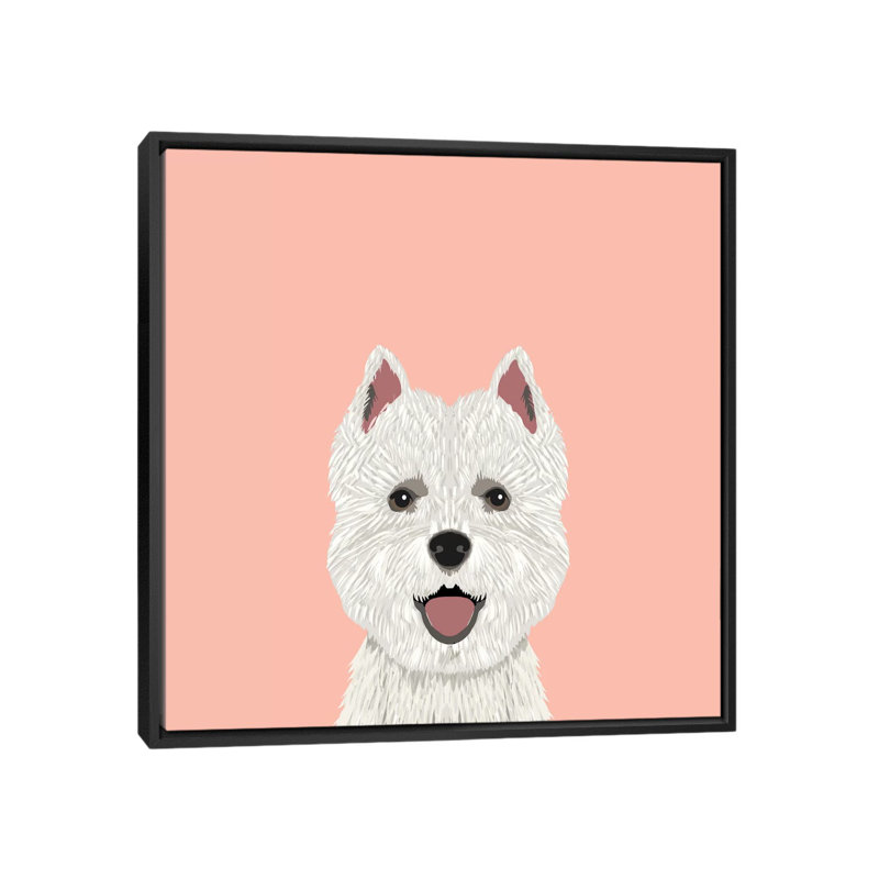 Highland Terrier, impression sur toile tendue, H 18 po x l 18 po x P 1,5 po, Toile avec cadre noir, Pas de tapis