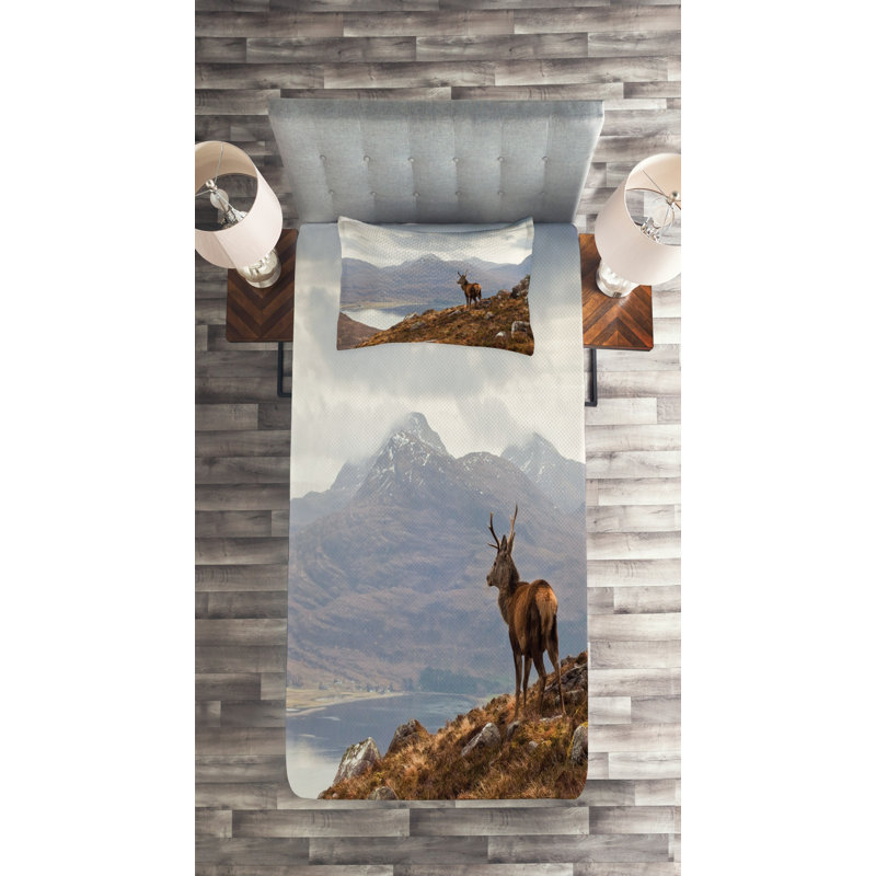 Rustic Polyester Coverlet, Twin Bedspread + 1 Sham