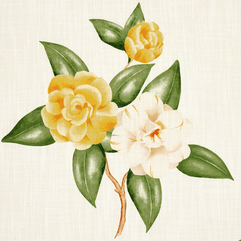 Casablanca Floral Indoor/Outdoor Fabric, Pale Yellow