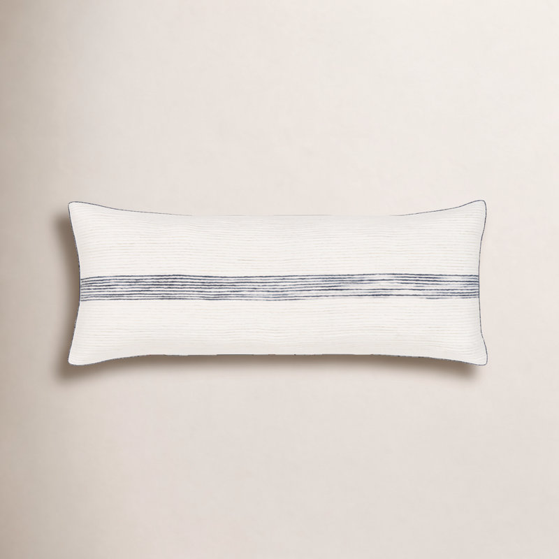 Cason Embroidered Wool Reversible Throw Pillow, Down