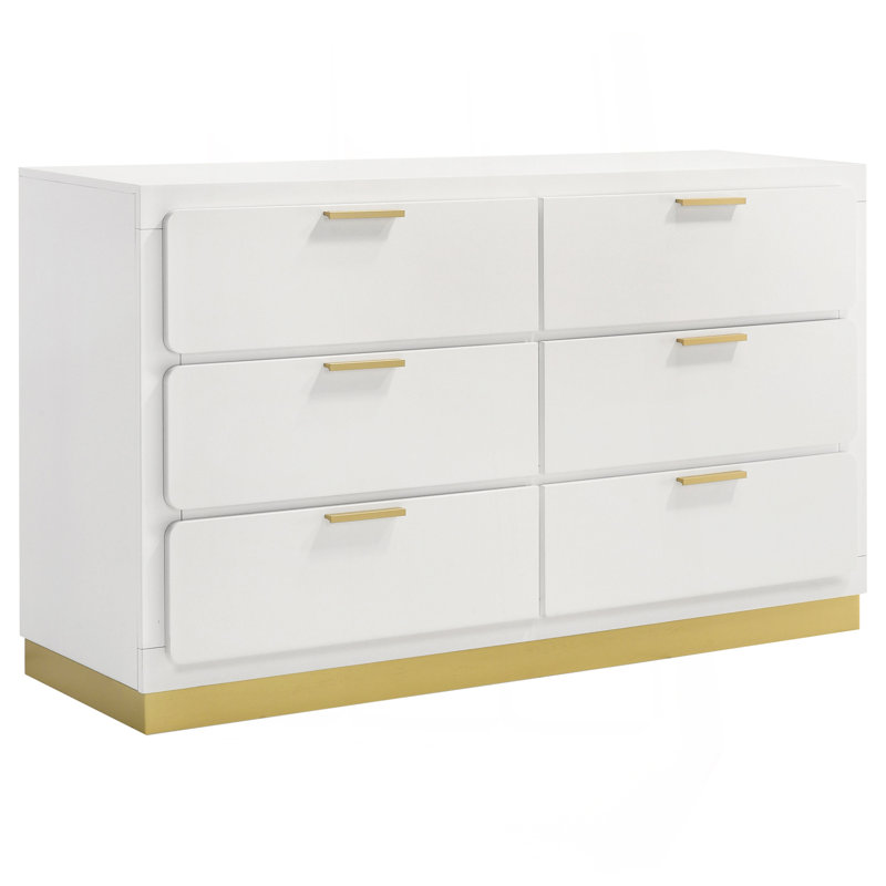Commode 6 tiroirs Sophia, Blanc