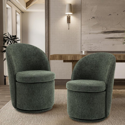Chaises de baril rembourrées, chaises de cuisine pivotantes en tissu Boucle, chaises d'appoint à oreilles, chaises de coiffeuse