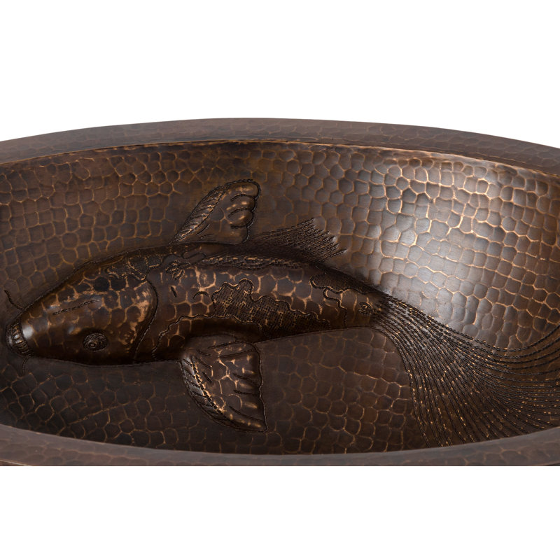 Premier Copper Products 14'' Oil Rubbed Bronze Copper Oval Bathroom Sink
