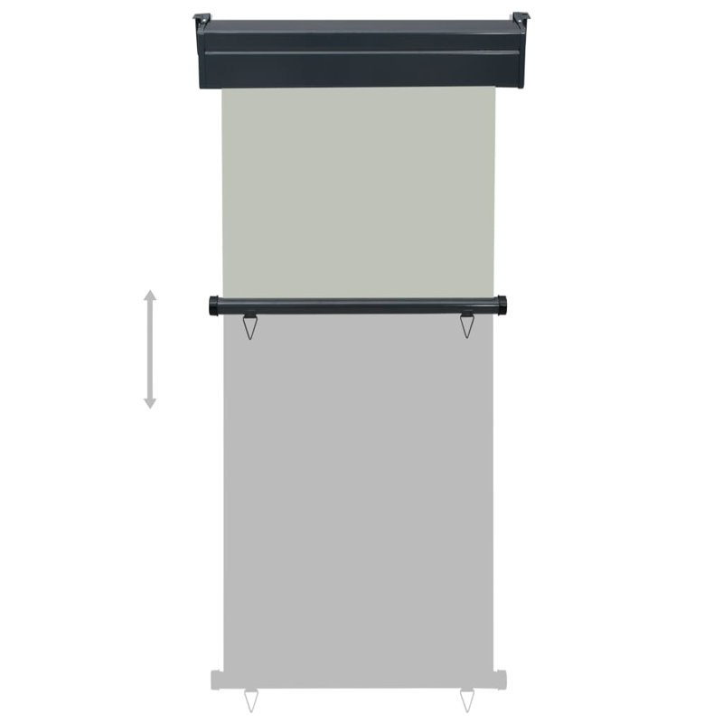 vidaXL Retractable Side Awning Roll Up Window Shade Folding Privacy Screen, 98.4" H x 27.6" W, Grey