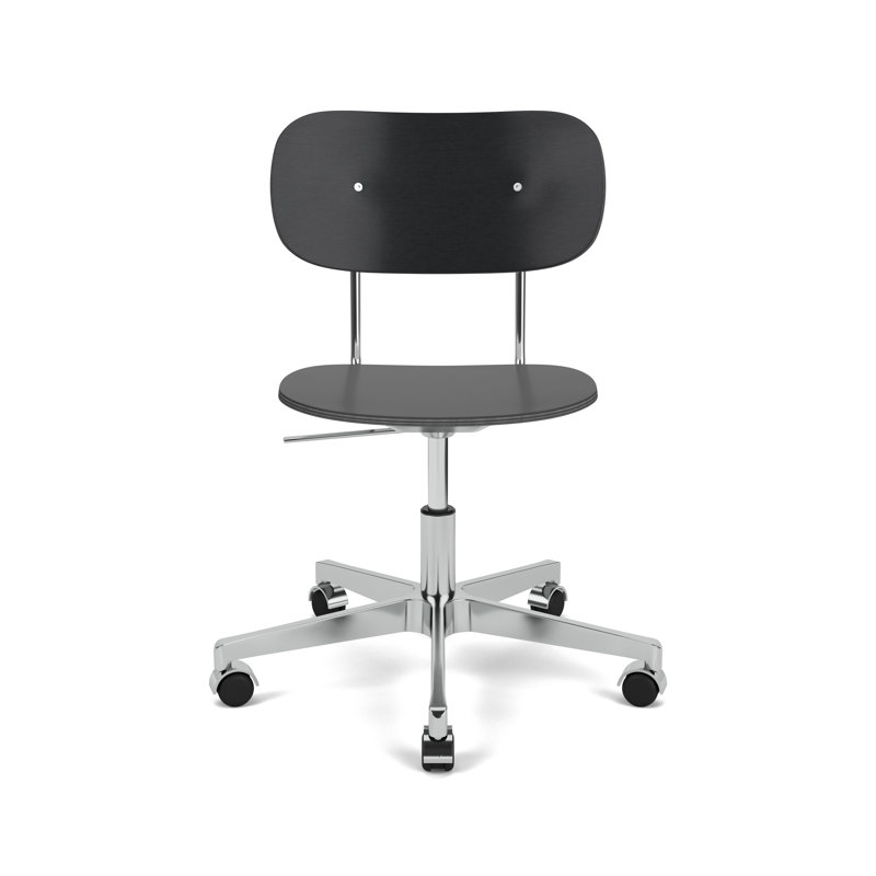 Co Swivel Task Chair, Black Oak/Silver