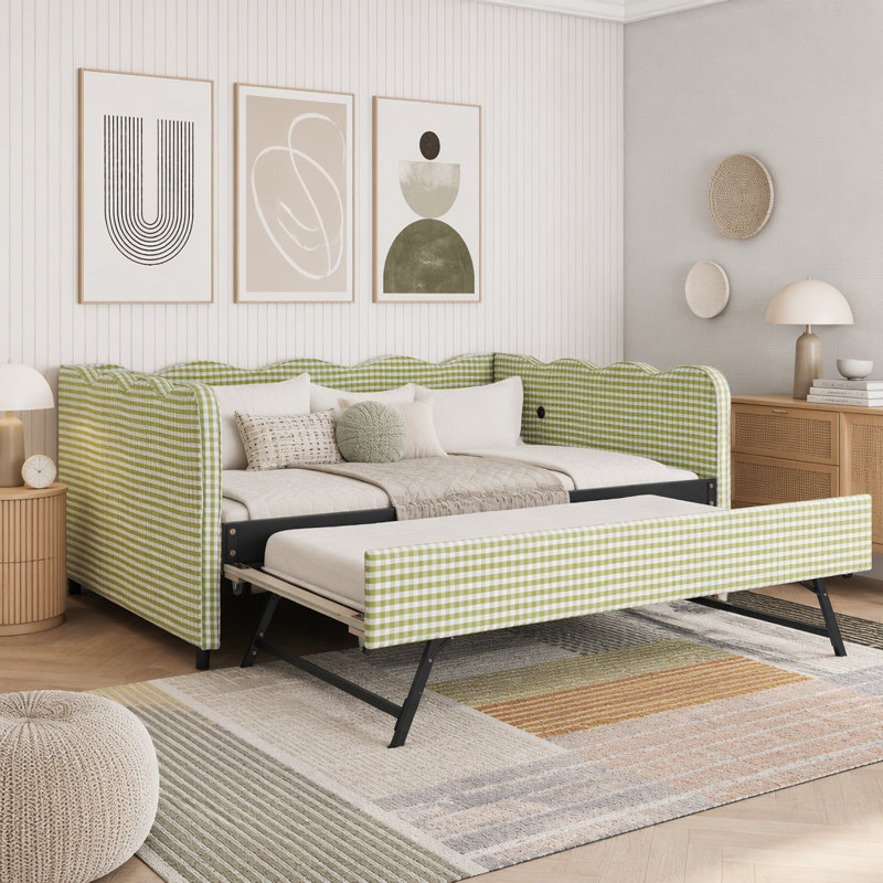 Lit de jour double, Lit gigogne simple, Vert